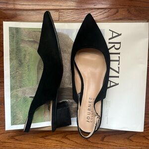 Journee Collection Suede Slingback Low Heel
